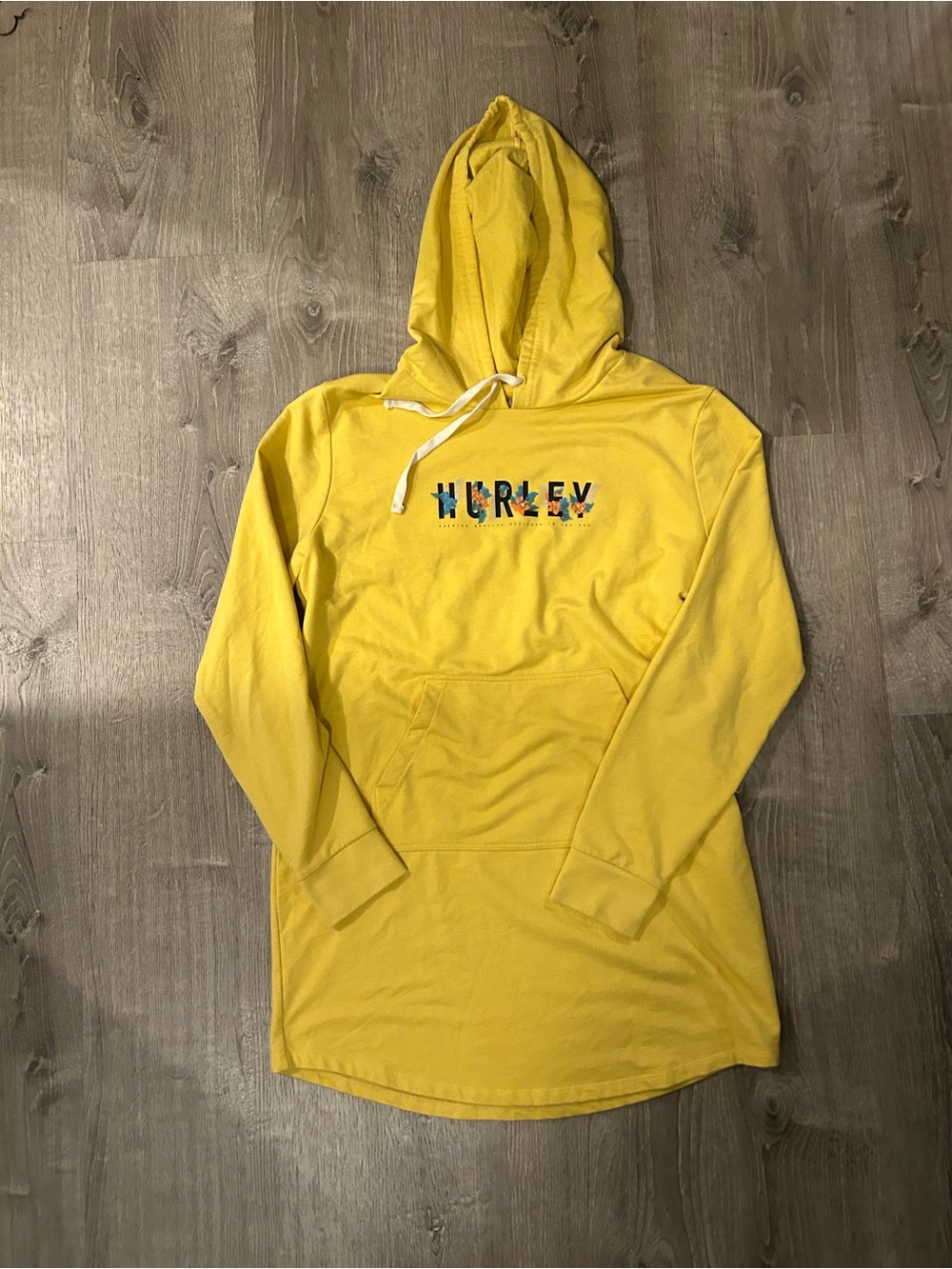 Hurley Yellow Hooded Longline Sweatshirt